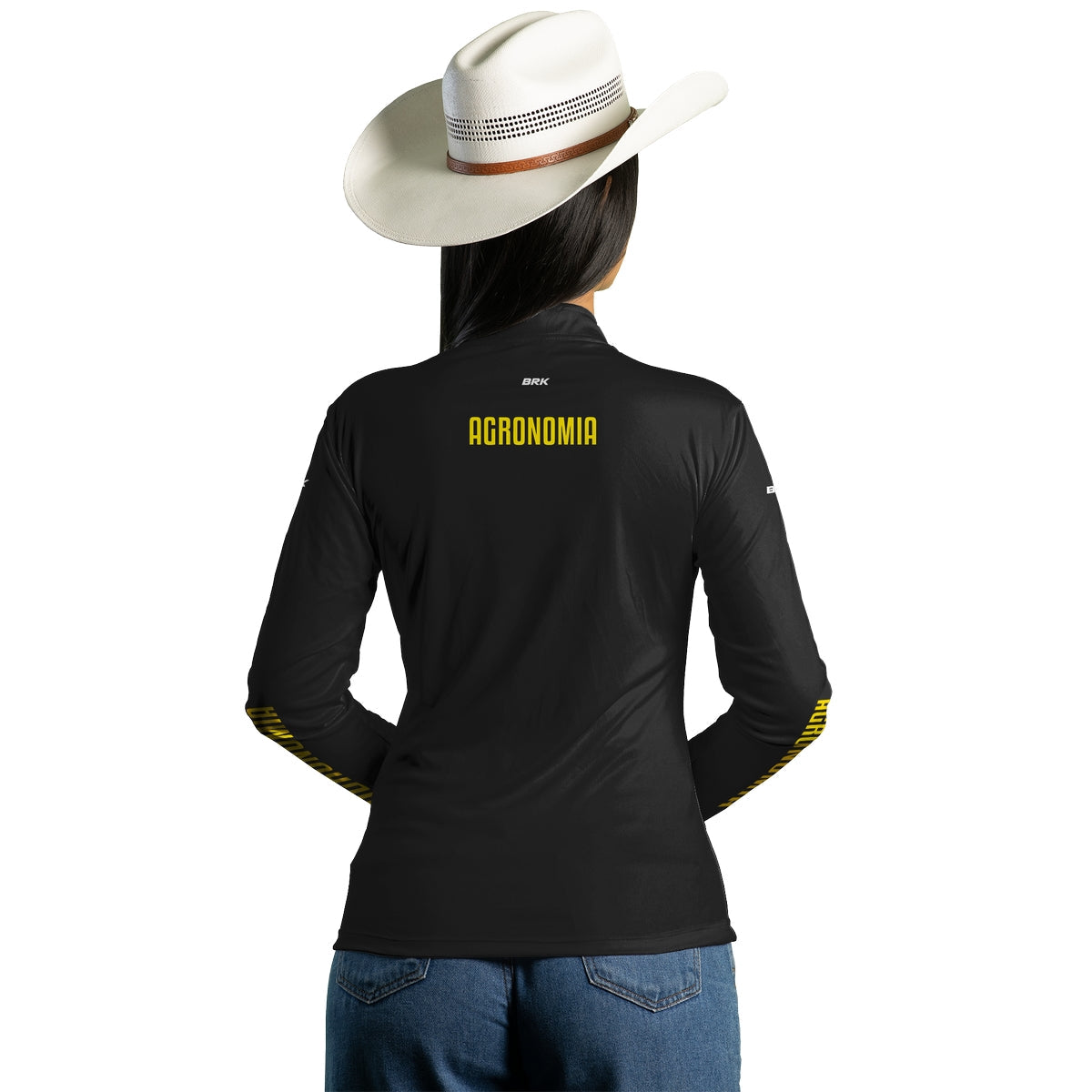 Camisa Agro Feminina Brk Agronomia Preta 2 com UV50+