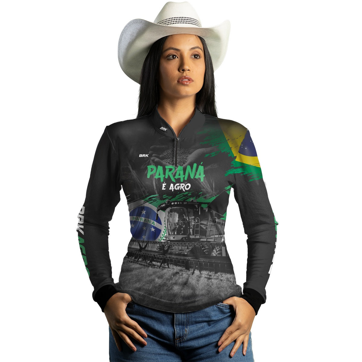 Camisa Agro Feminina Brk Agro é Paraná com Proteção Solar UV50+