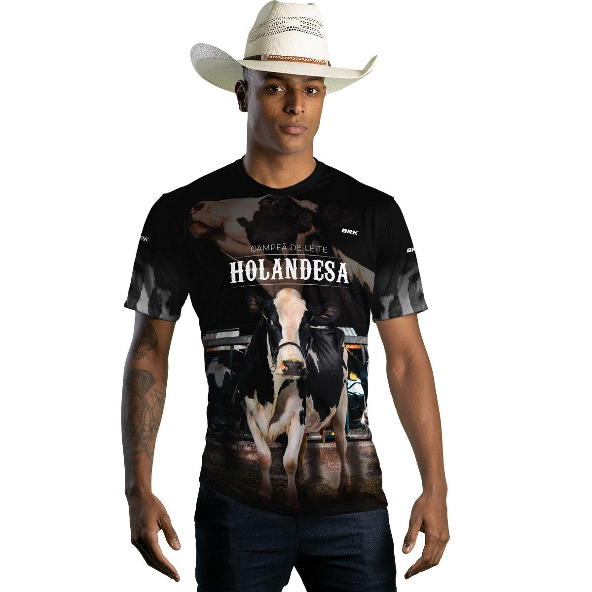 Camiseta Agro Brk Vaca Holandesa com Proteção Solar UV50+