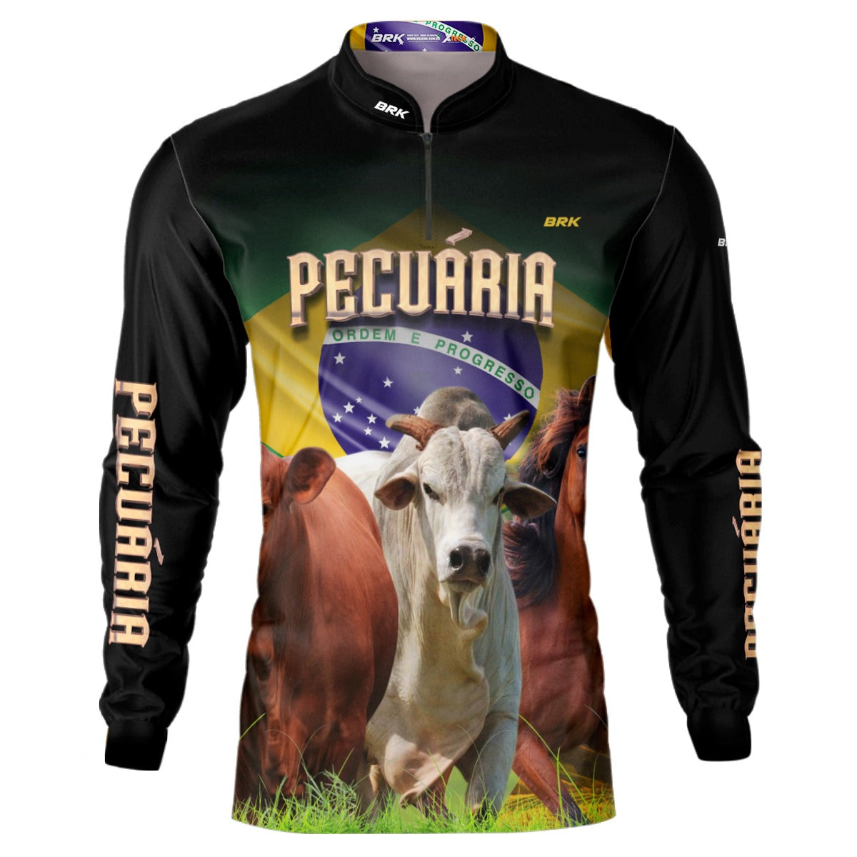 Camisa Agro Brk Pecuária Proteção Solar UV50+ Envio Imediato