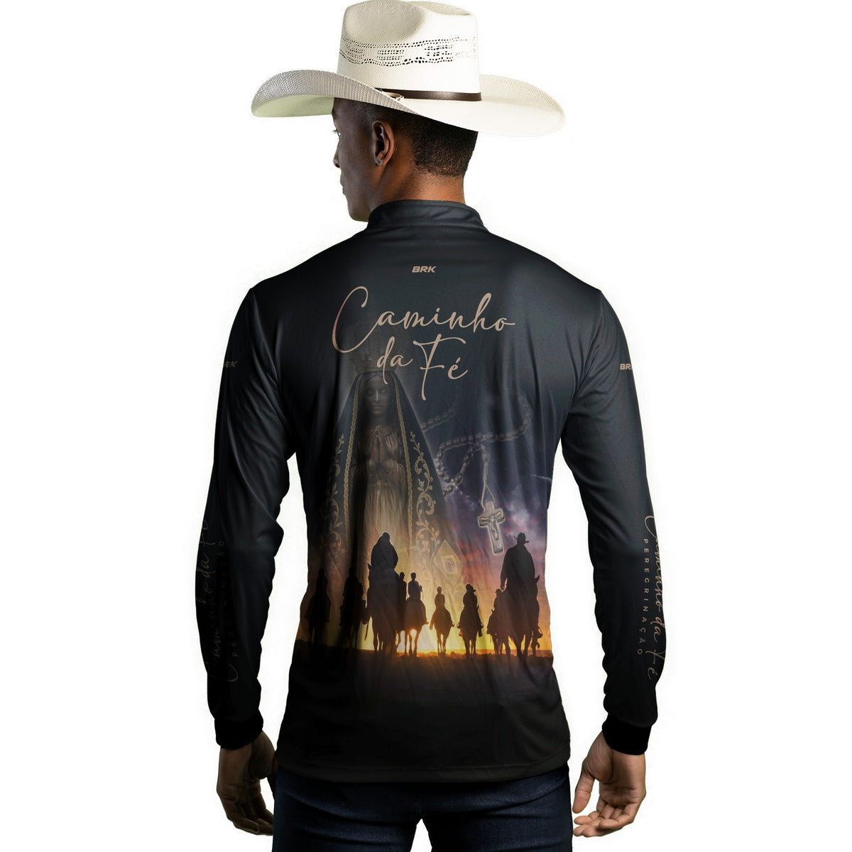 Camisa Agro Brk Caminho da Fé Peregrinação Cavalgada com Proteção Solar UV50+