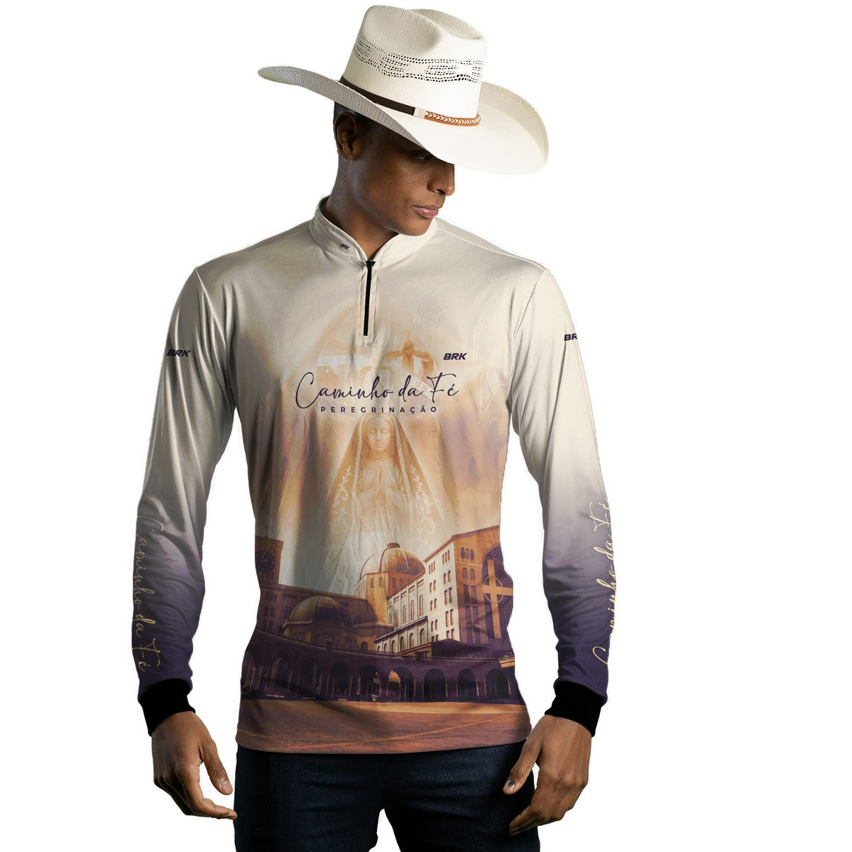 Camisa Agro Brk Caminho da Fé Peregrinação Catedral com Proteção Solar UV50+