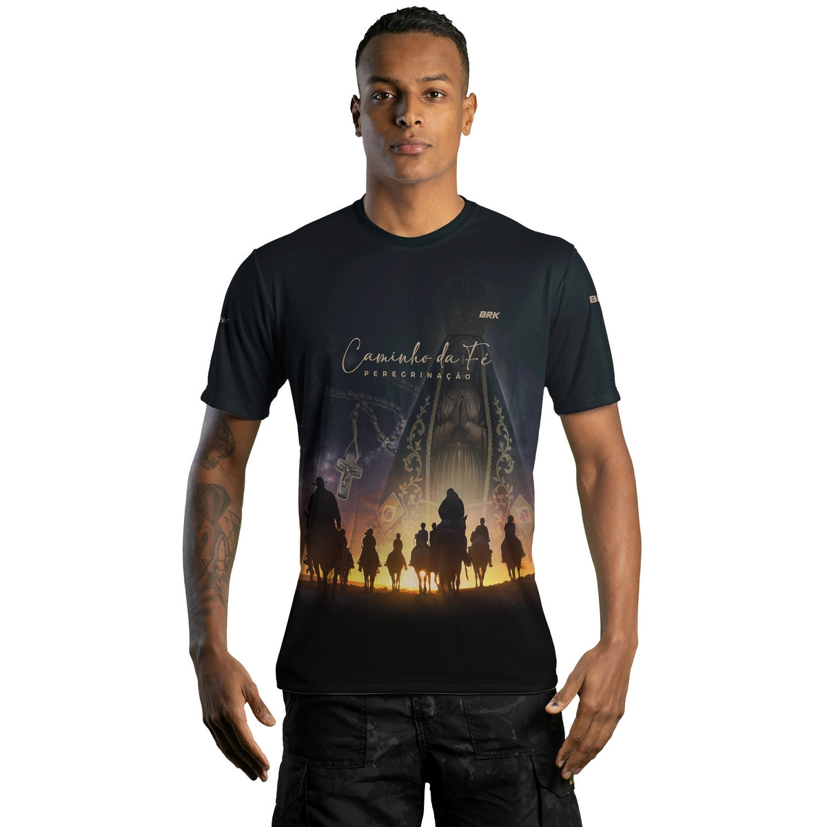 Camiseta Agro Brk Caminho da Fé Peregrinação Cavalgada com Proteção Solar UV50+