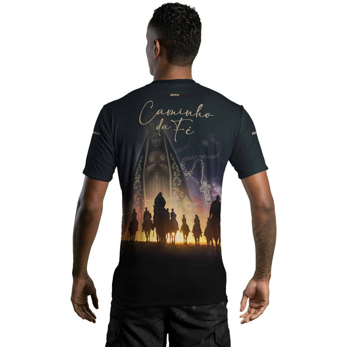 Camiseta Agro Brk Caminho da Fé Peregrinação Cavalgada com Proteção Solar UV50+