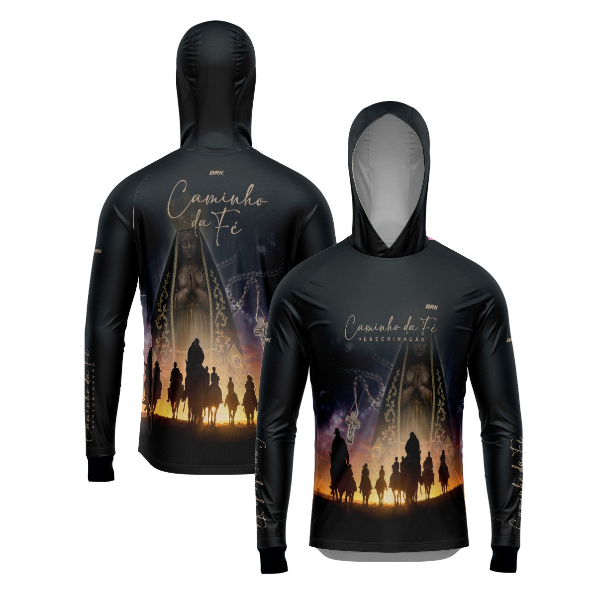 Camisa com Capuz Brk Caminho da Fé Cavalgada com Proteção Solar UV50+