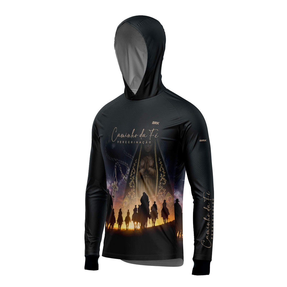 Camisa com Capuz Brk Caminho da Fé Cavalgada com Proteção Solar UV50+