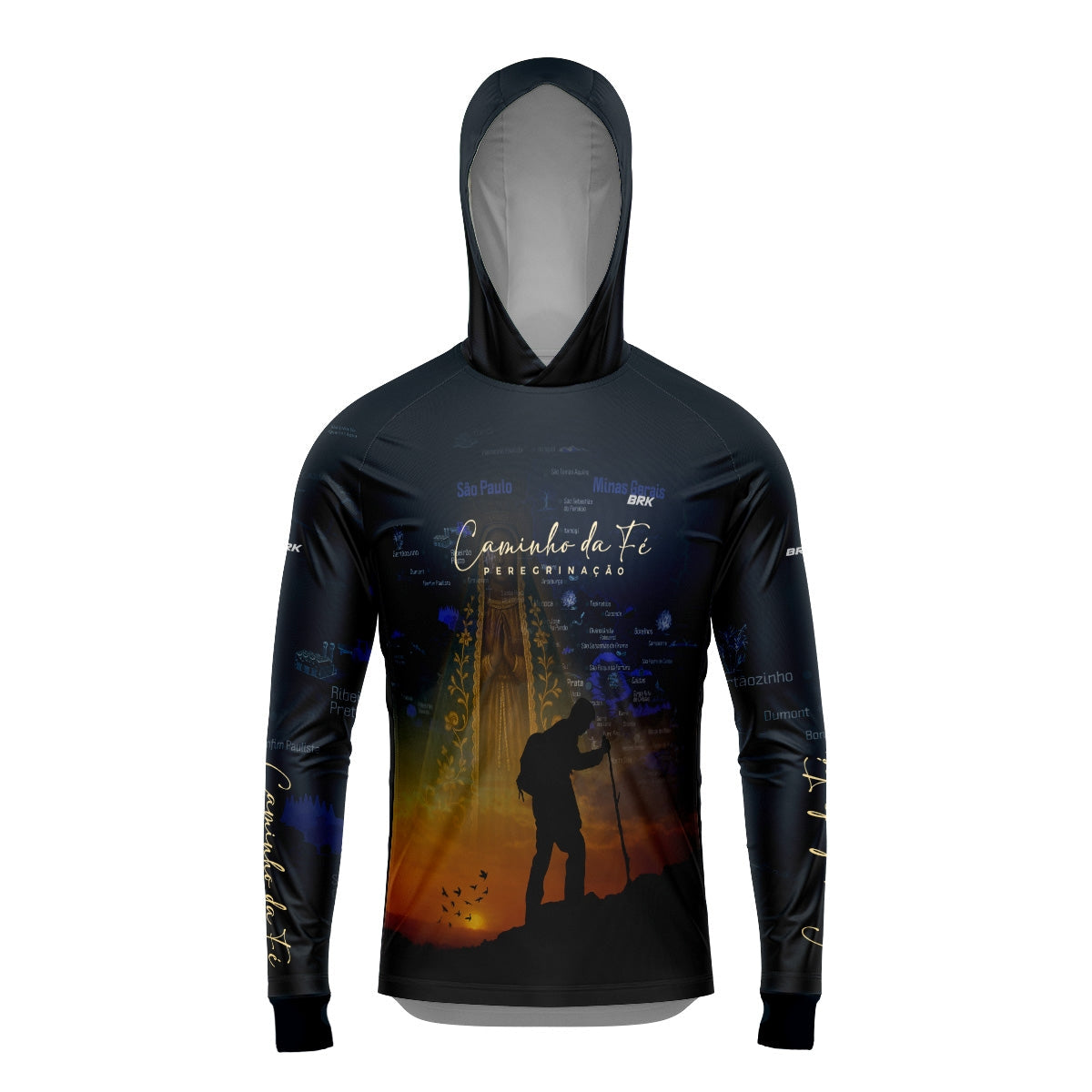 Camisa com Capuz Brk Caminho da Fé Peregrinação com Proteção Solar UV50+