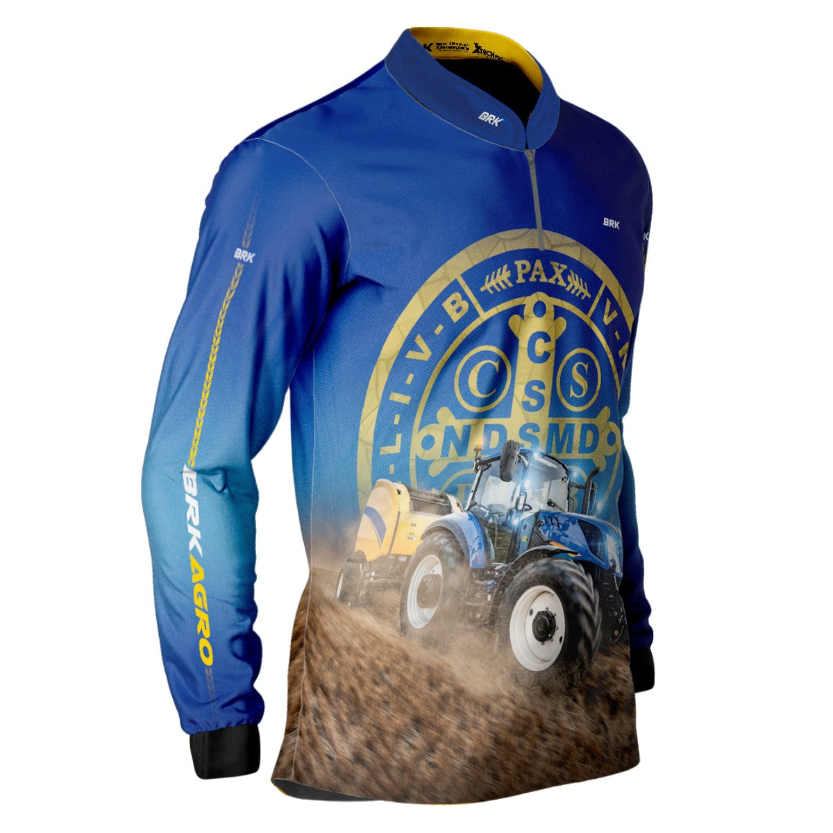 Camisa Agro Brk Trator São Bento Azul com UV50+