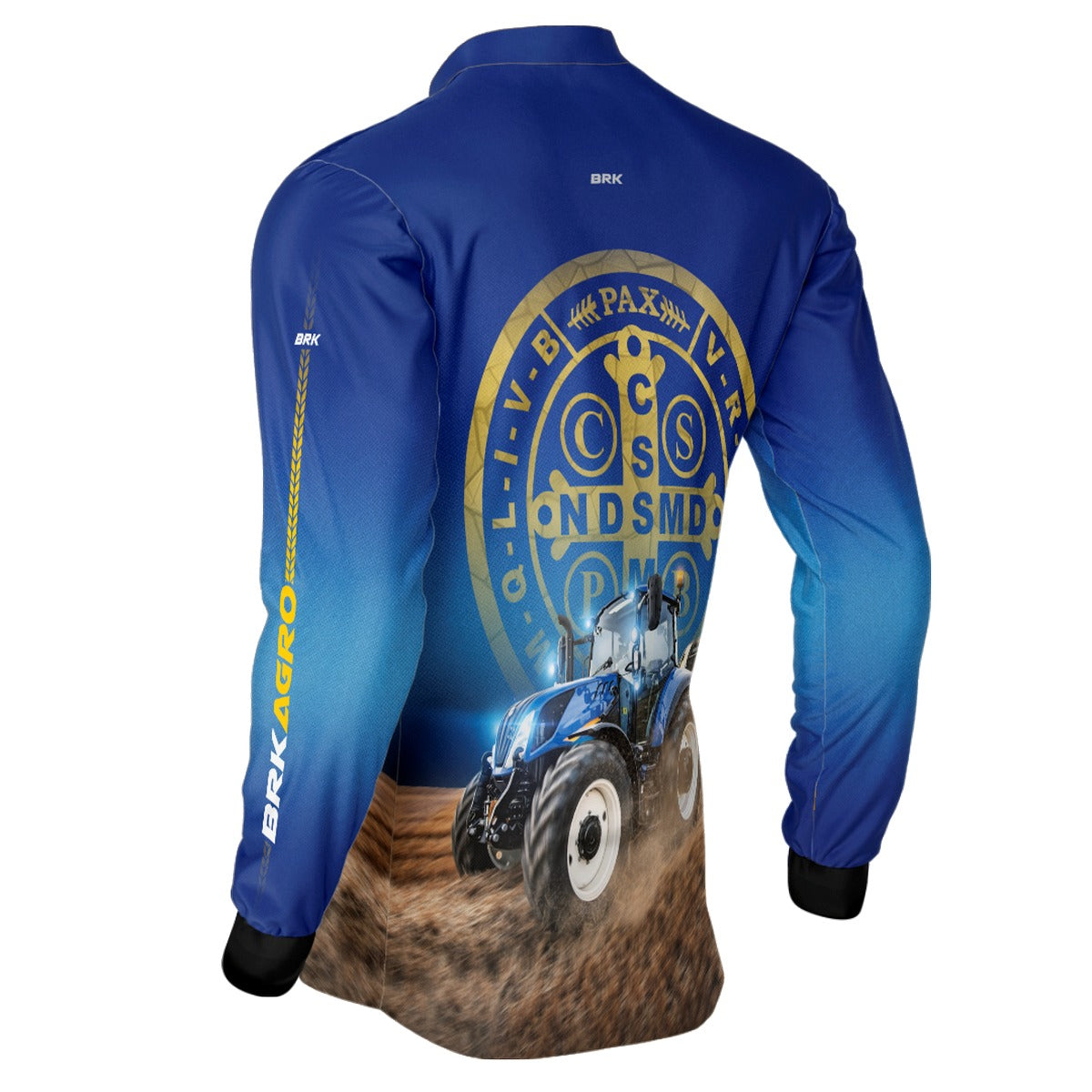 Camisa Agro Brk Trator São Bento Azul com UV50+