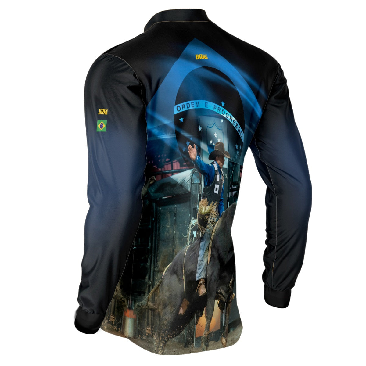Camisa Agro Brk Rodeio Brasil Azul com Proteção Solar UV50+