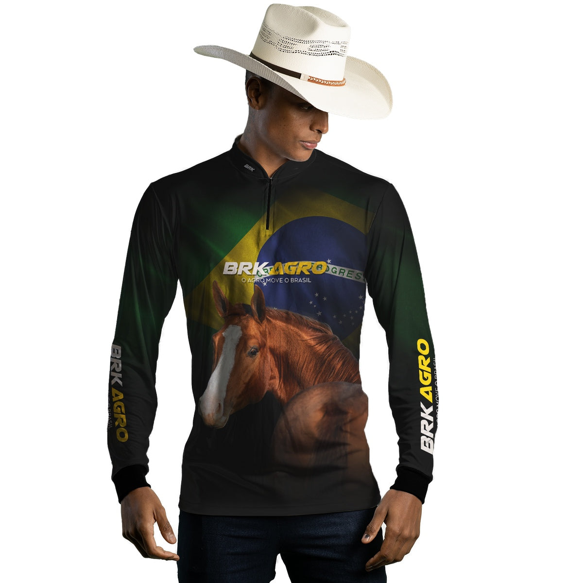 Camisa Agro Brk Team Roping Brasil 3 com UV50+