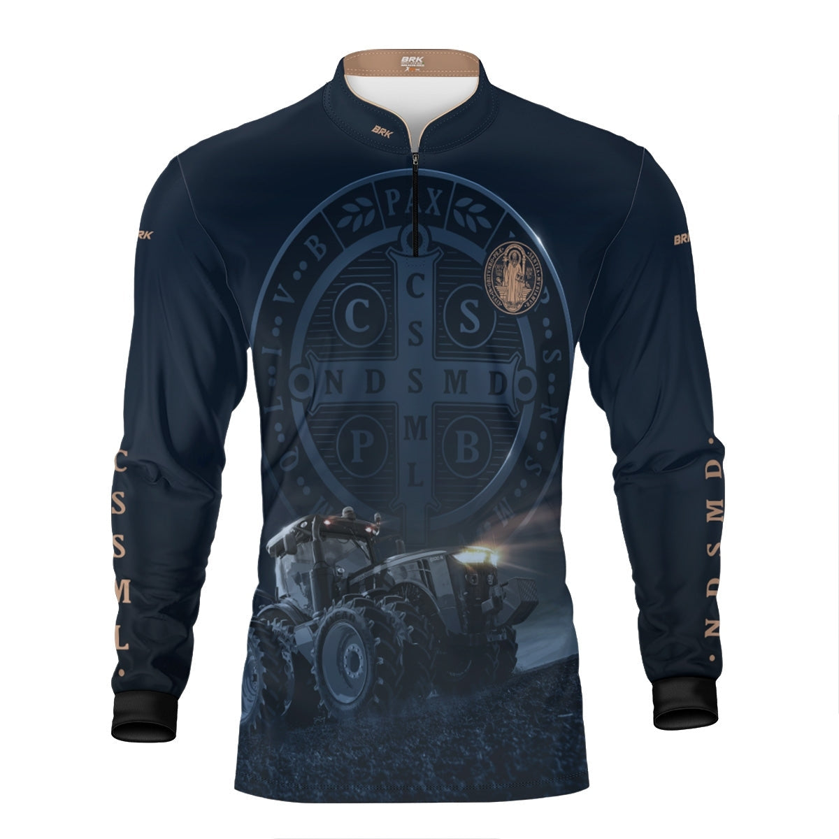 Camisa Agro Brk Azul Trator e São Bento com Proteção UV50+