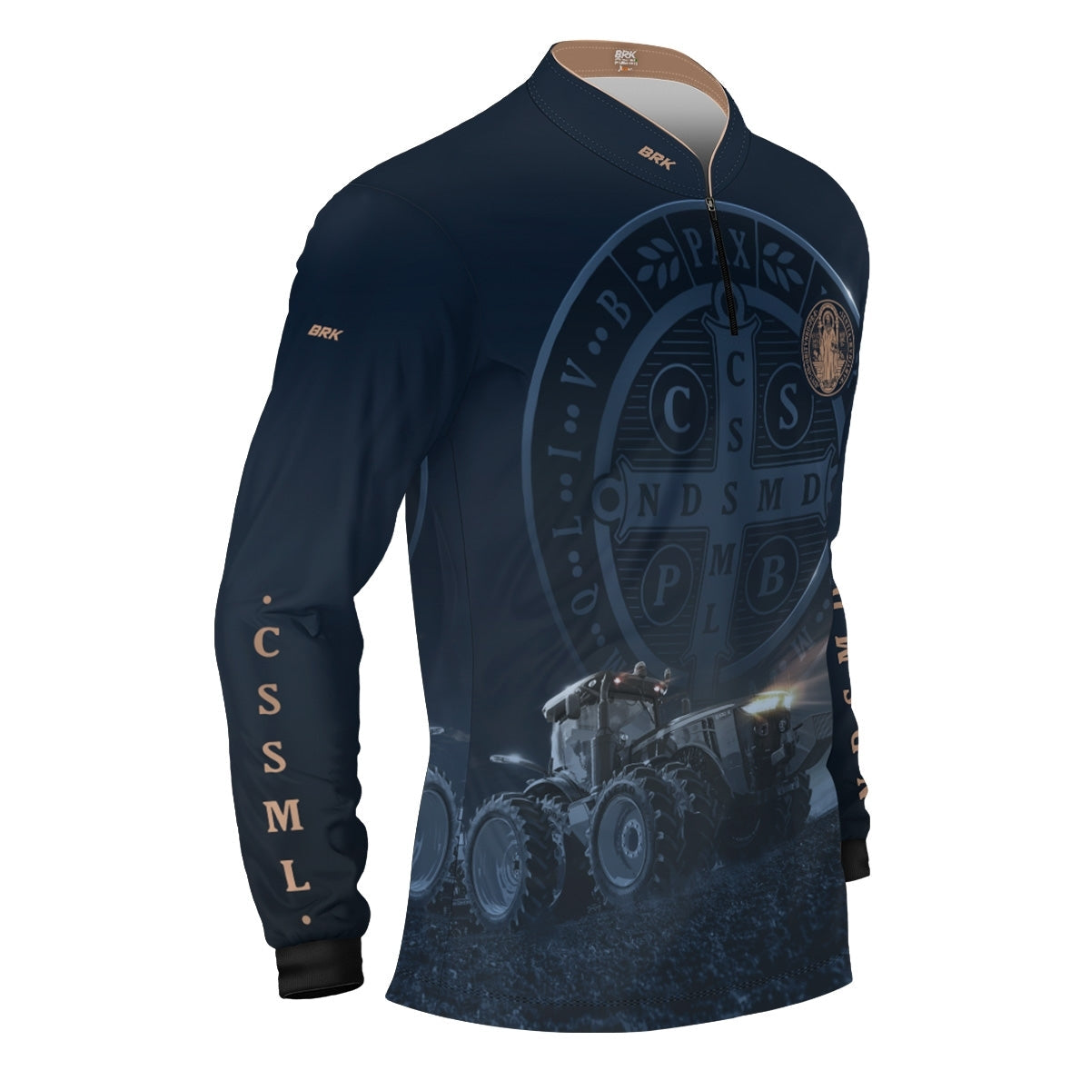 Camisa Agro Brk Azul Trator e São Bento com Proteção UV50+