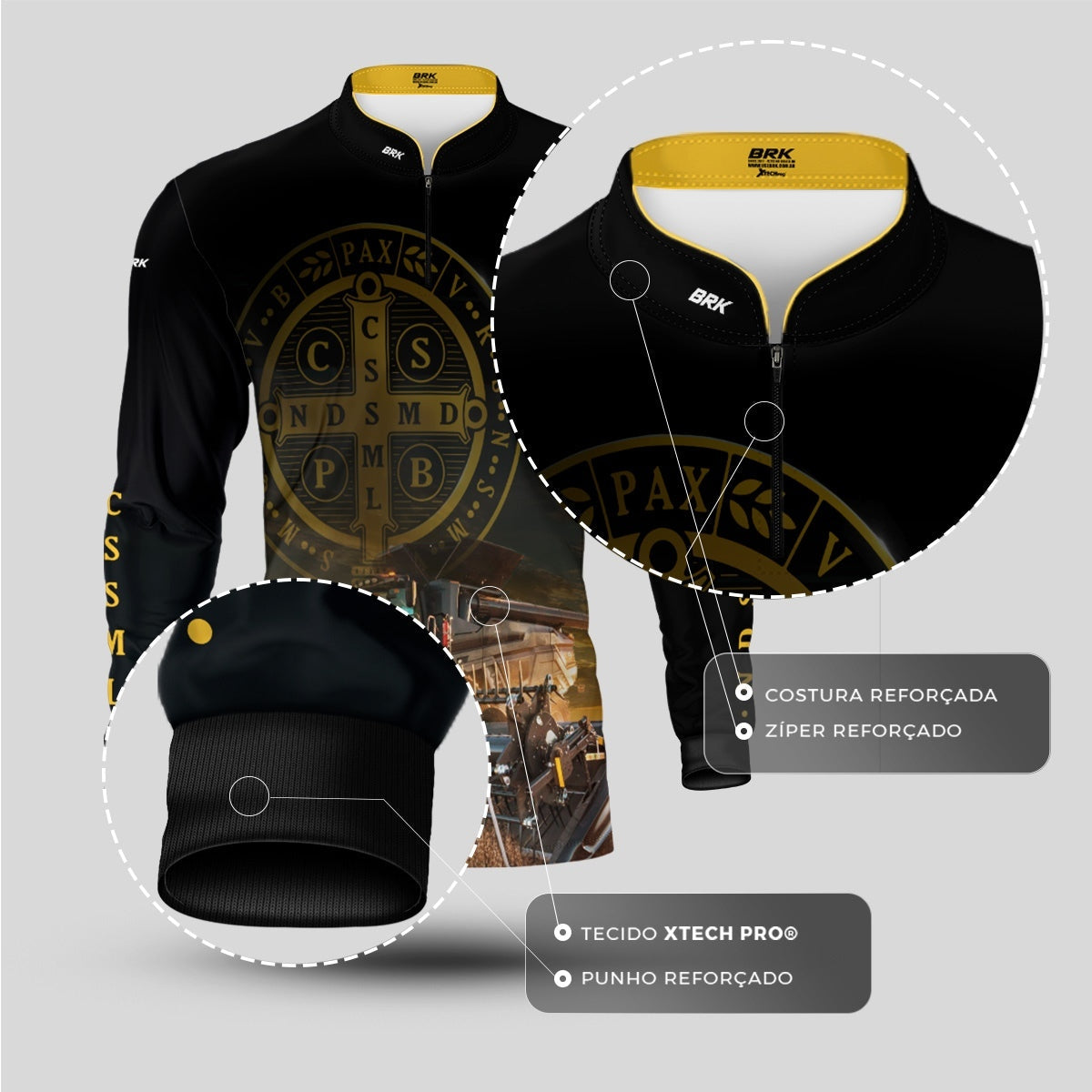 Camisa Agro Brk São Bento e Colheitadeira com Proteção UV50+