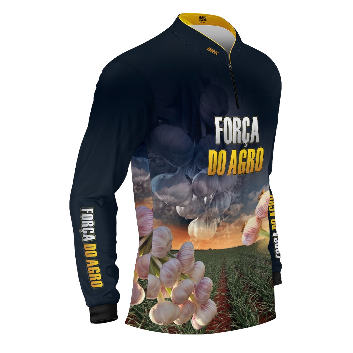 Camisa Agro Brk Produtor de Alho com Proteção Solar UV50+