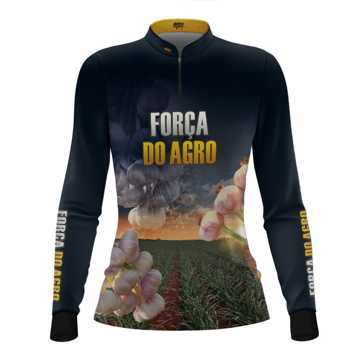 Camisa Agro Feminina Brk Produtor de Alho com Proteção Solar UV50+