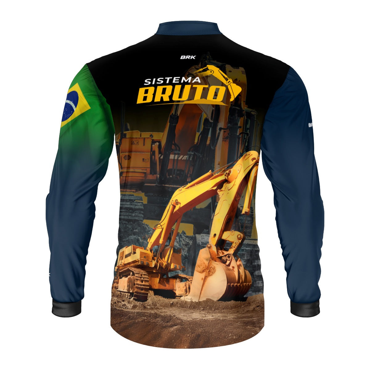 Camisa Máquina Pesada Brk Sistema Bruto Escavadeira com UV50+