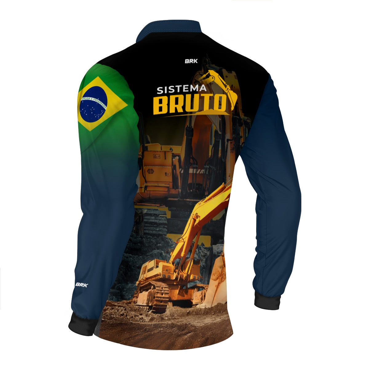 Camisa Máquina Pesada Brk Sistema Bruto Escavadeira com UV50+