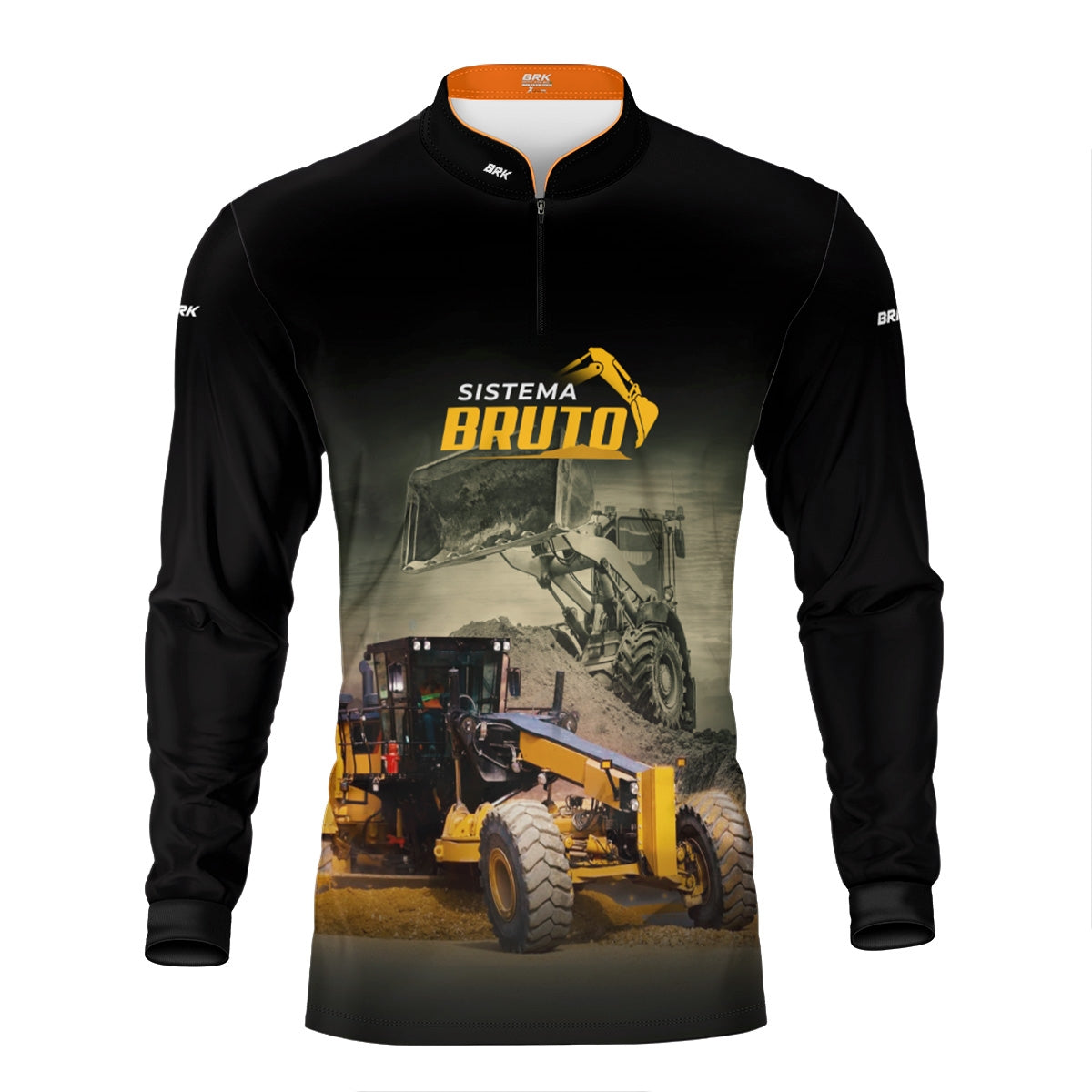 Camisa Máquina Pesada Brk Sistema Bruto Motoniveladora e Escavadeira com UV50+
