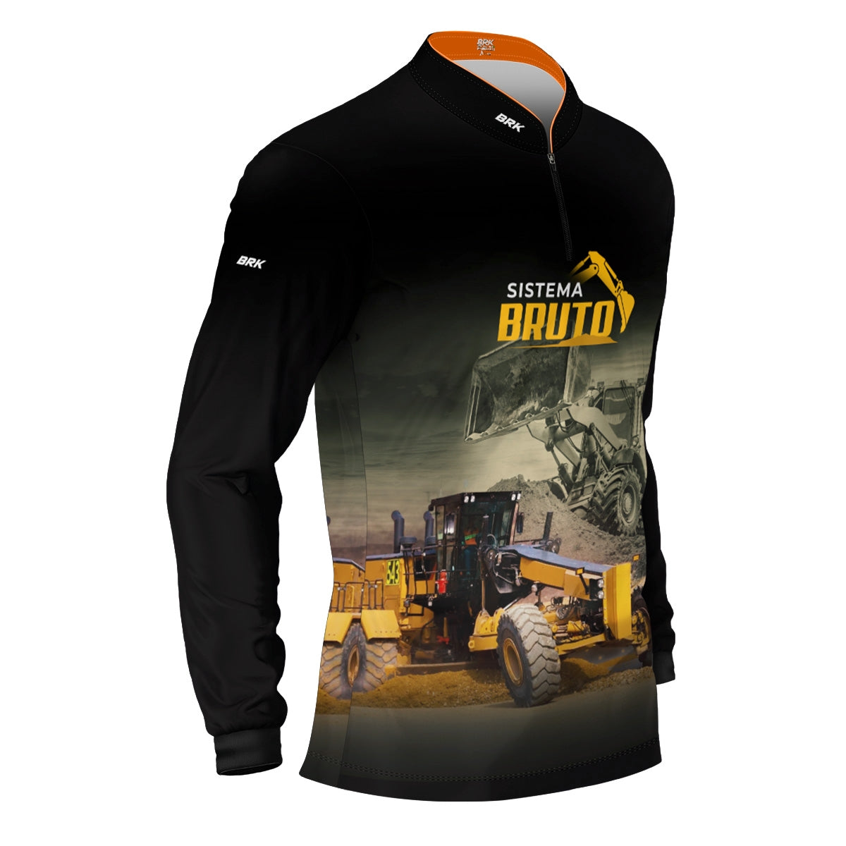 Camisa Máquina Pesada Brk Sistema Bruto Motoniveladora e Escavadeira com UV50+