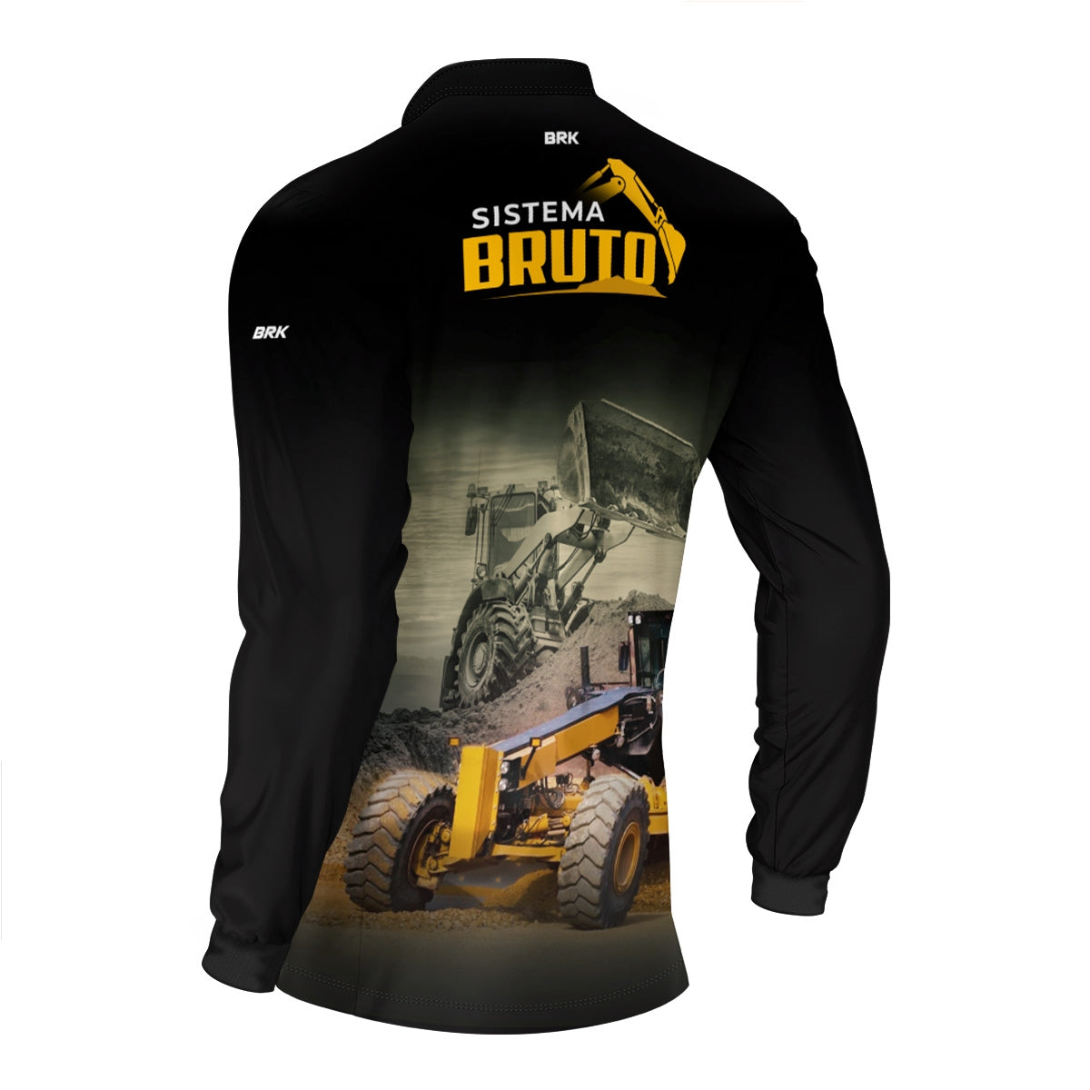 Camisa Máquina Pesada Brk Sistema Bruto Motoniveladora e Escavadeira com UV50+