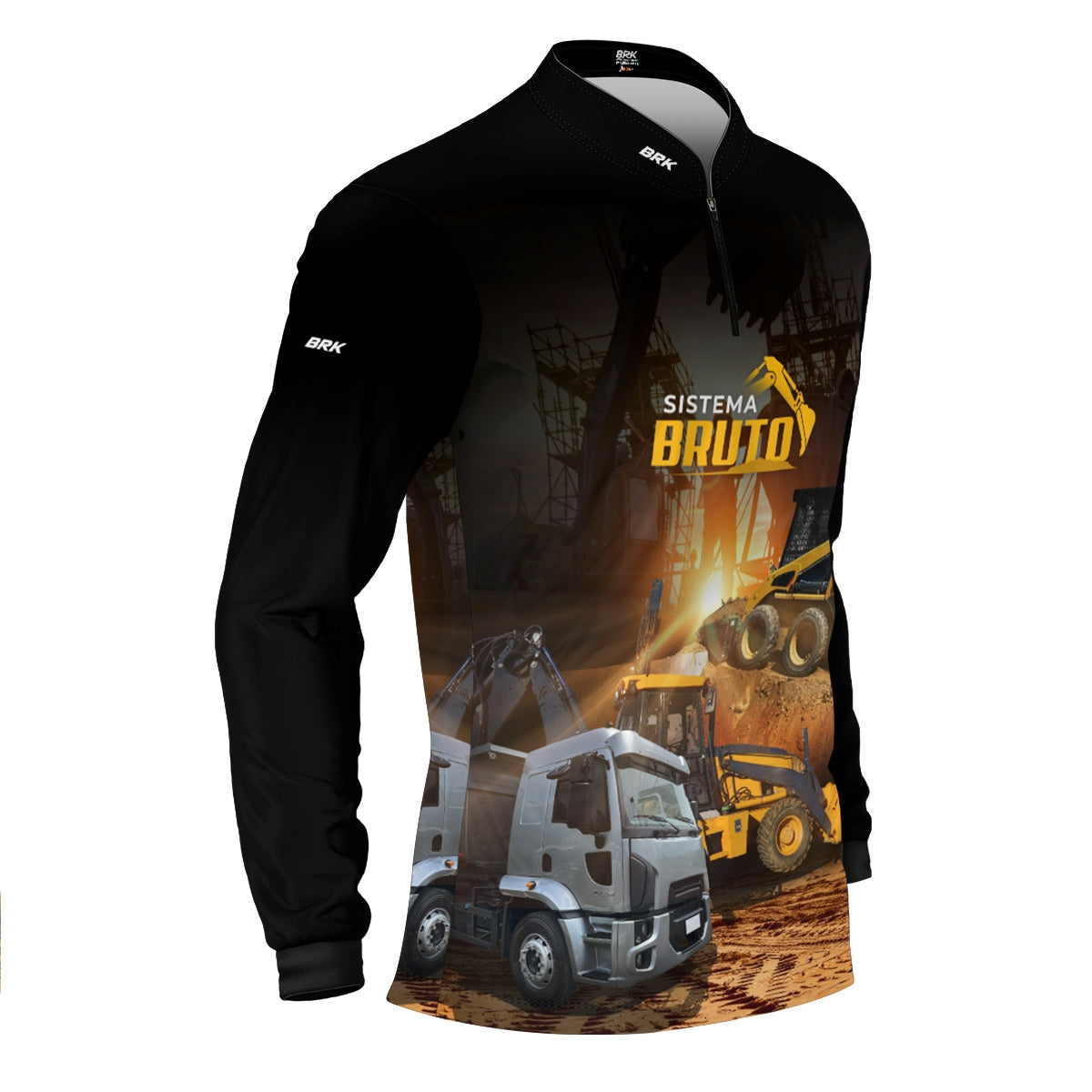 Camisa Máquina Pesada Brk Sistema Bruto Caminhão Caçamba com UV50+