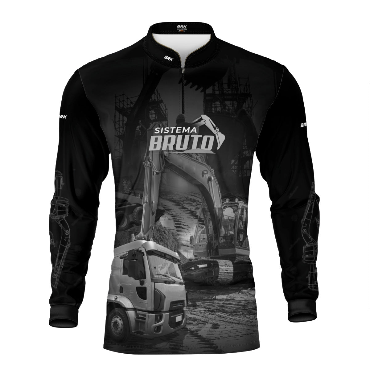 Camisa Máquina Pesada Brk Sistema Bruto Caminhão Caçamba com UV50+