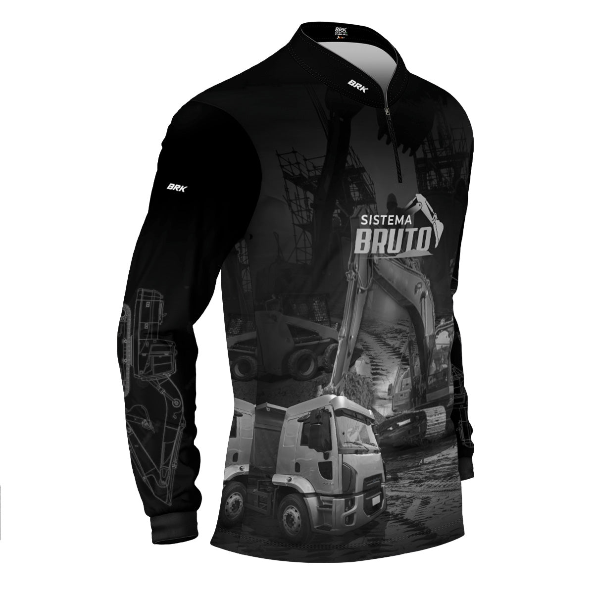 Camisa Máquina Pesada Brk Sistema Bruto Caminhão Caçamba com UV50+