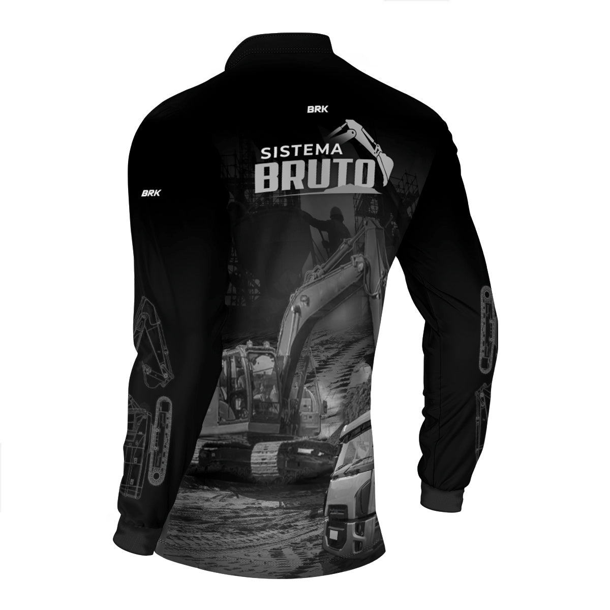 Camisa Máquina Pesada Brk Sistema Bruto Caminhão Caçamba com UV50+