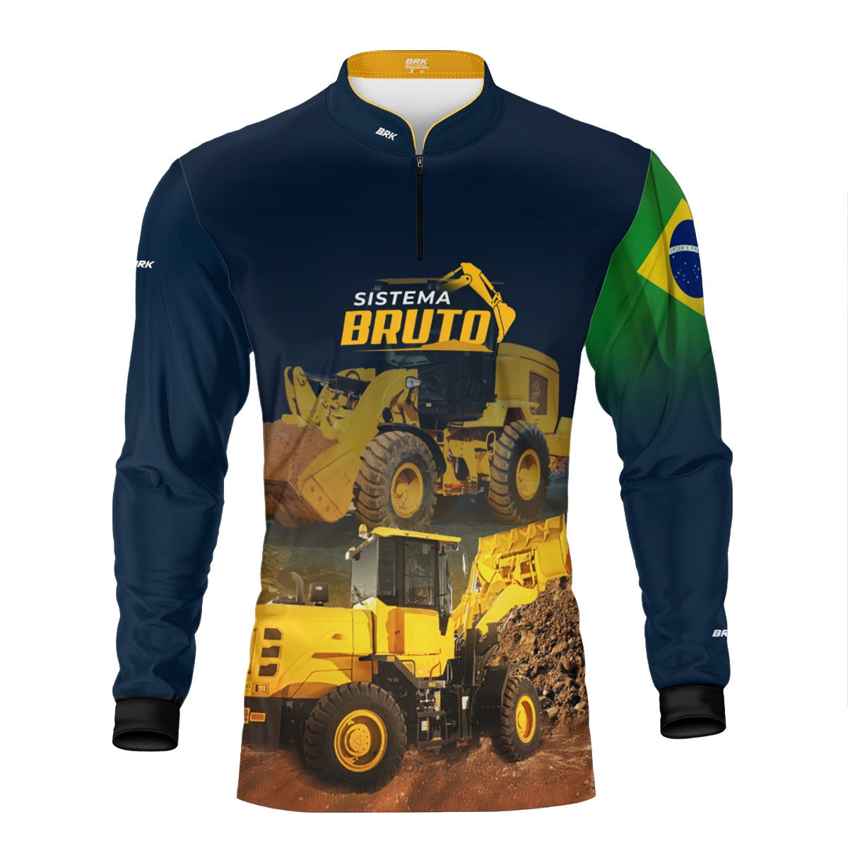 Camisa Máquina Pesada Brk Sistema Bruto Pá Carregadeira com UV50+