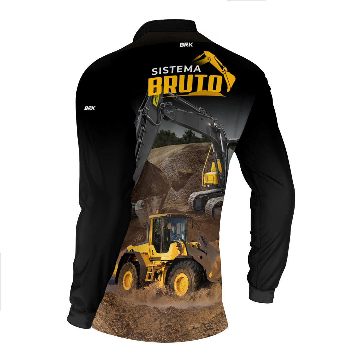 Camisa Máquina Pesada Brk Sistema Bruto Escavadeira com UV50+