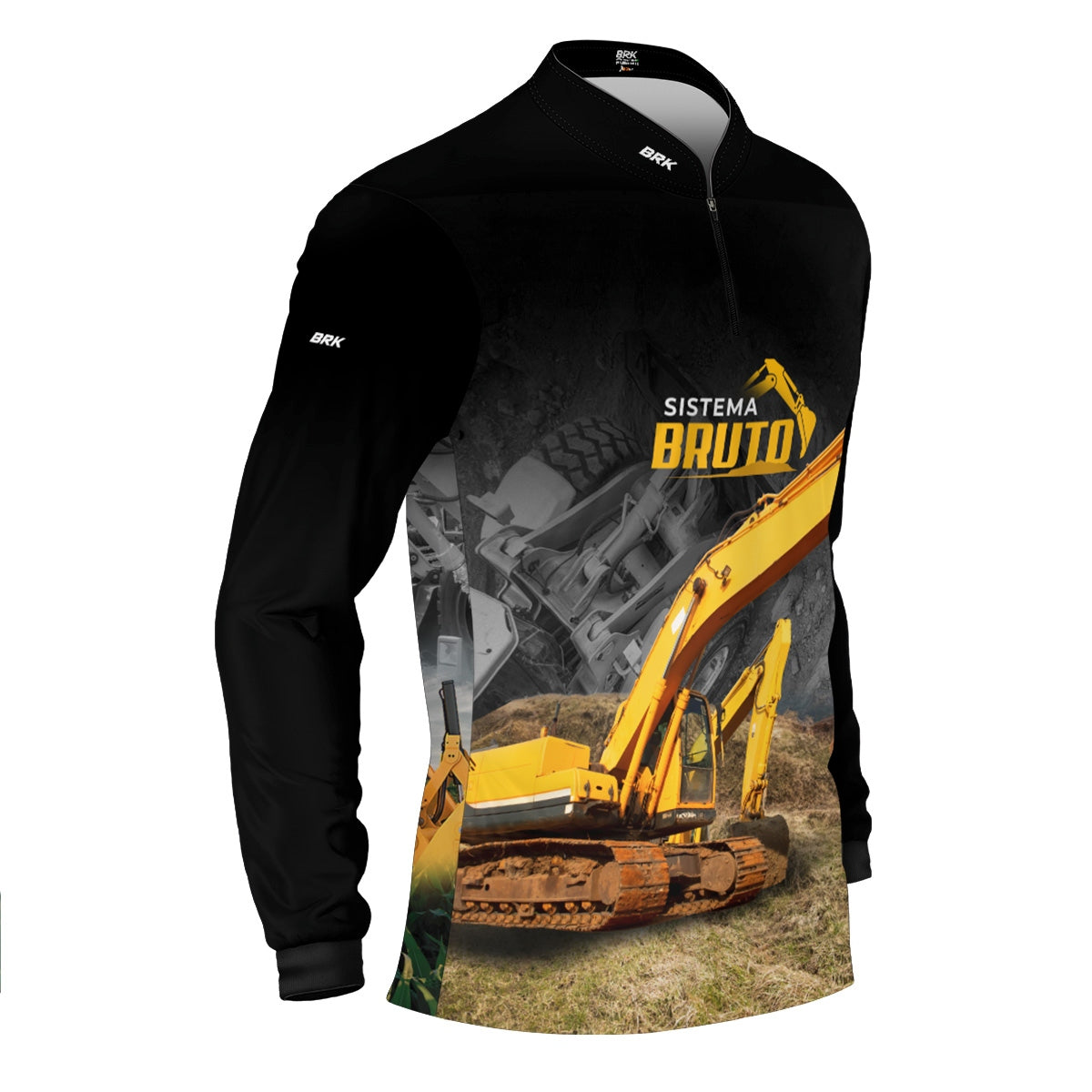 Camisa Máquina Pesada Brk Sistema Bruto Retroescavadeira com UV50+