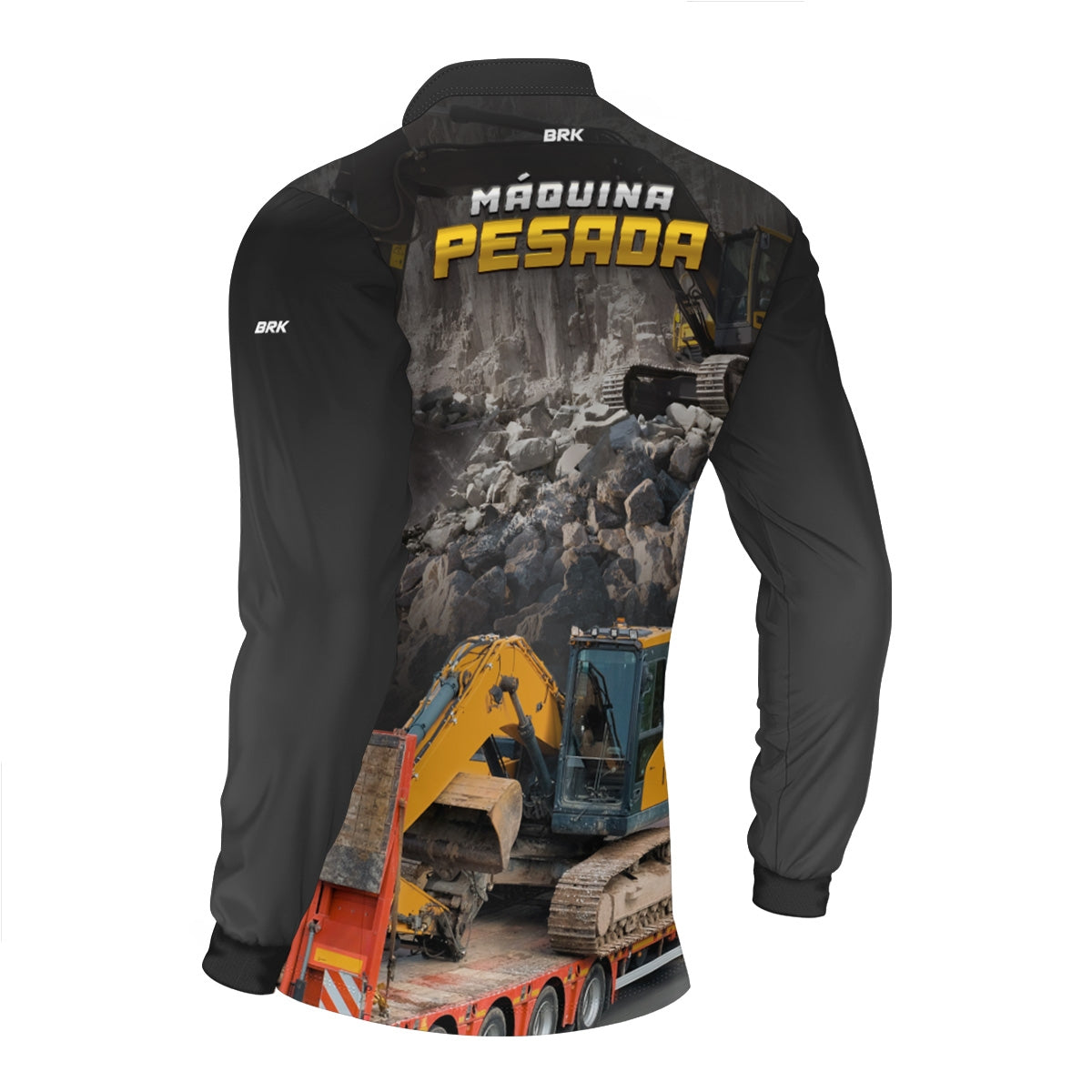 Camisa Máquina Pesada Brk Sistema Bruto Escavadeira com UV50+
