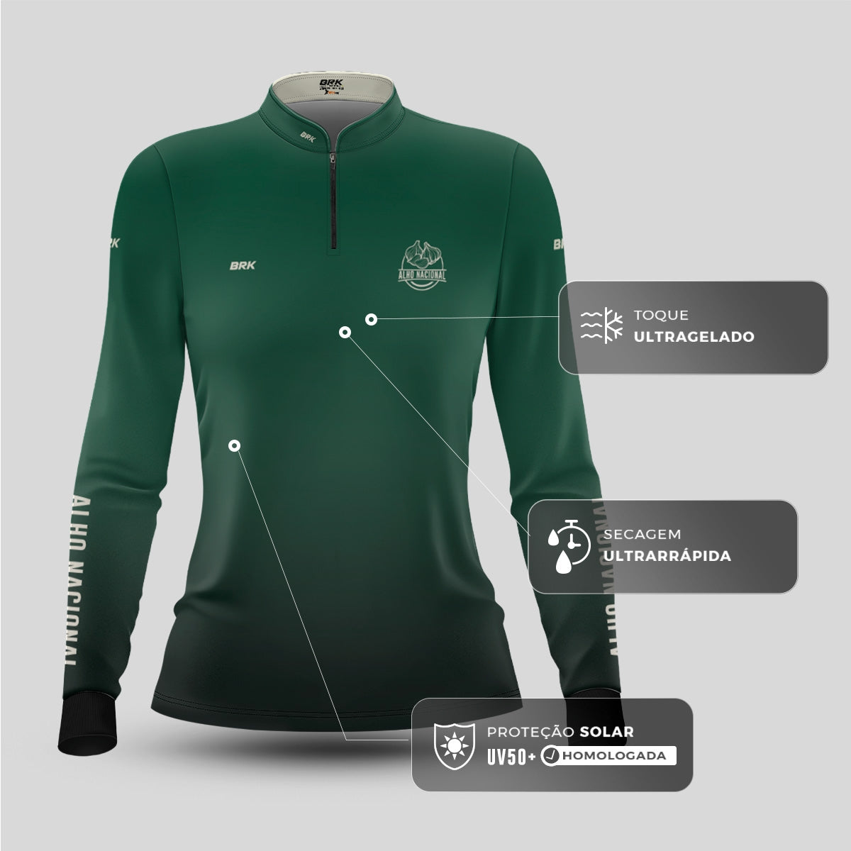 Camisa Agro Feminina Brk Alho Nacional com Proteção Solar UV50+