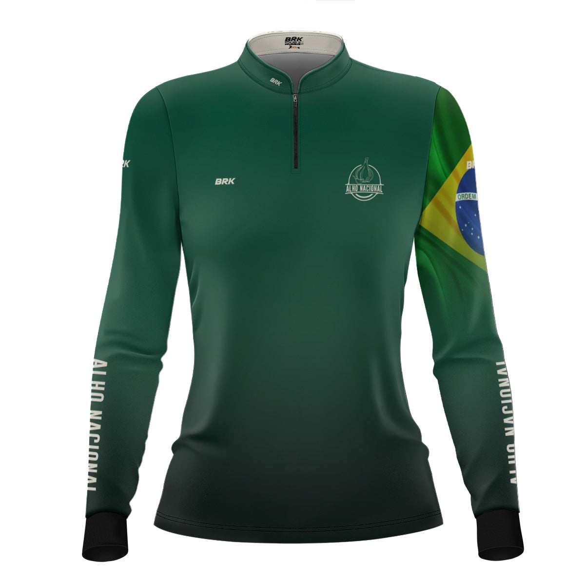 Camisa Agro Feminina Brk Alho Nacional Brasil com Proteção Solar UV50+
