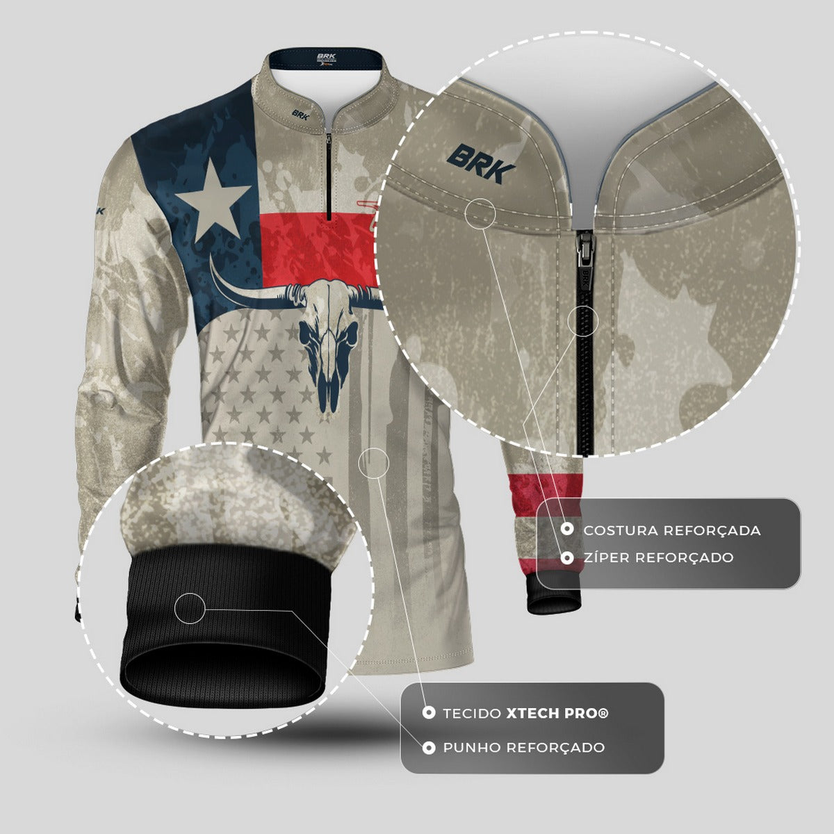 Camisa Agro Brk Texas Long Horn com Proteção UV50+