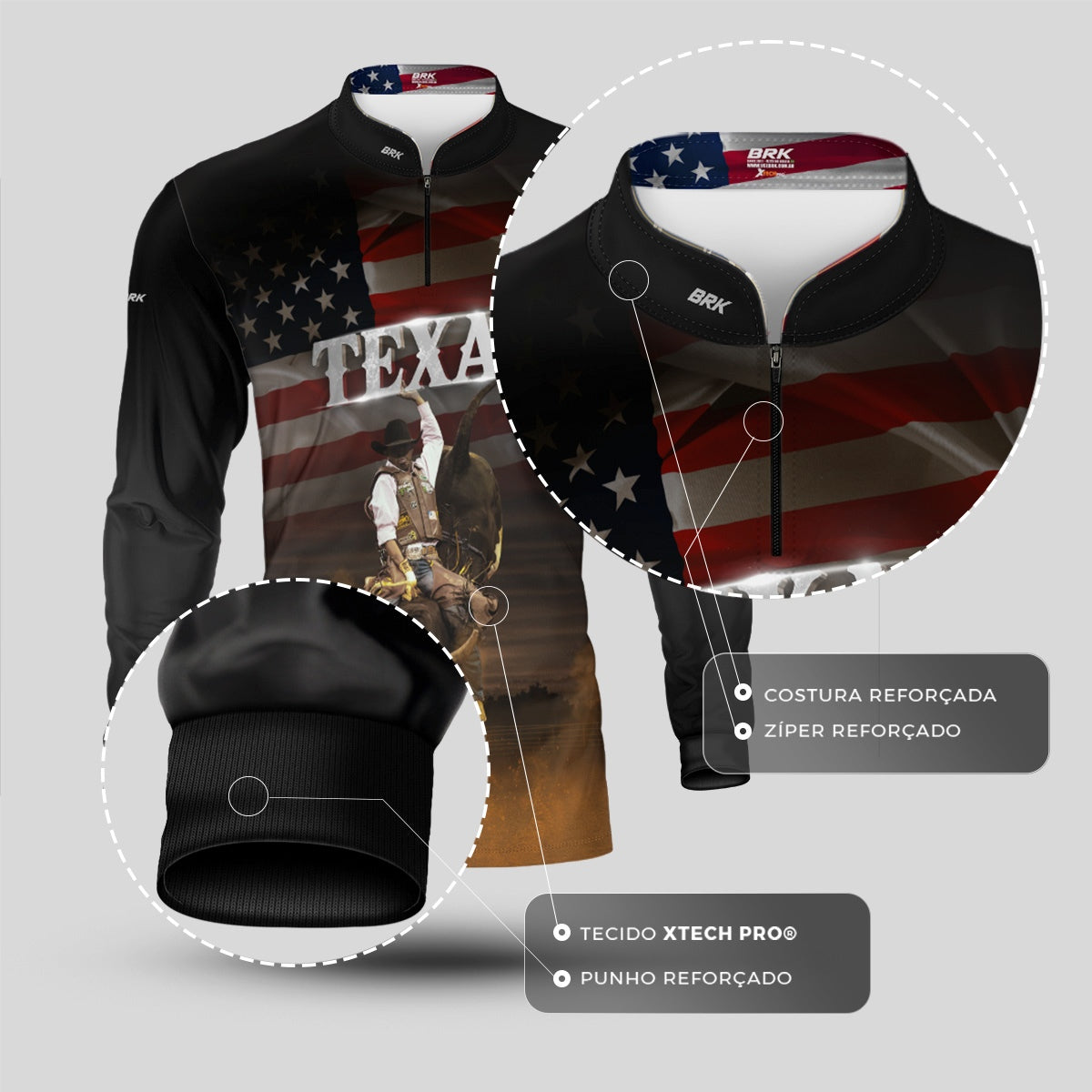 Camisa Agro Brk Texas Rodeio com Proteção UV50+