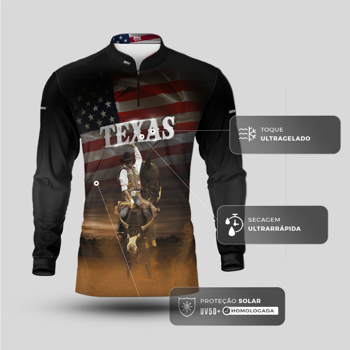 Camisa Agro Brk Texas Rodeio com Proteção UV50+