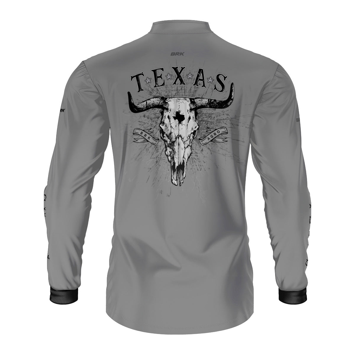 Camisa Agro Brk Clean Cinza Texas Long Horn com Proteção UV50+