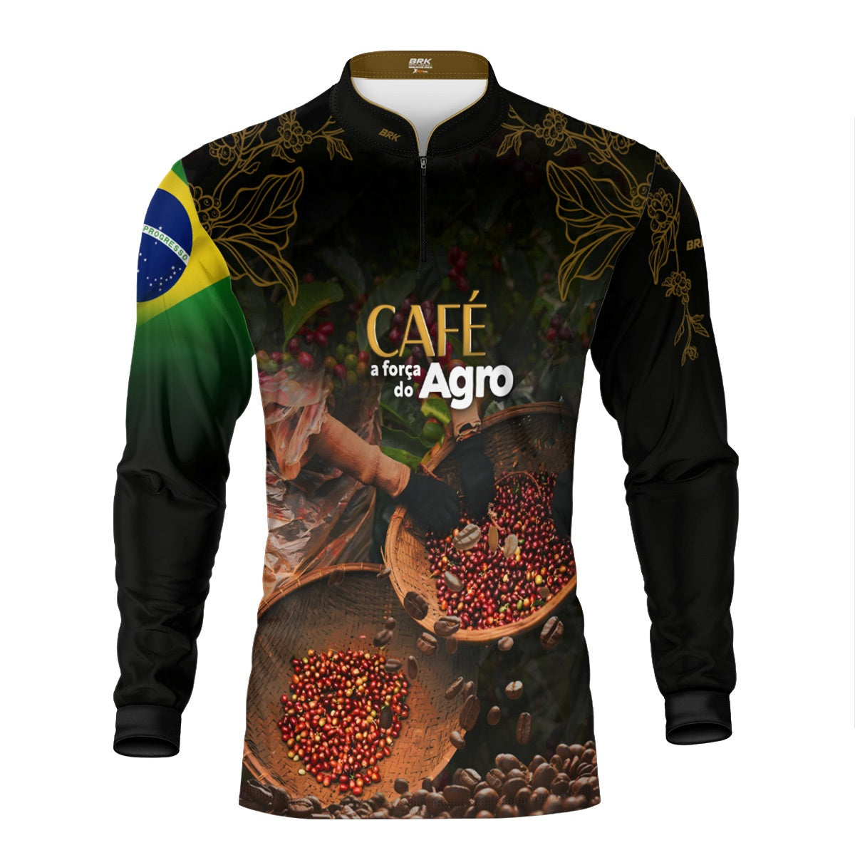 Camisa Agro Brk A Força do Agro Café com Proteção UV50+