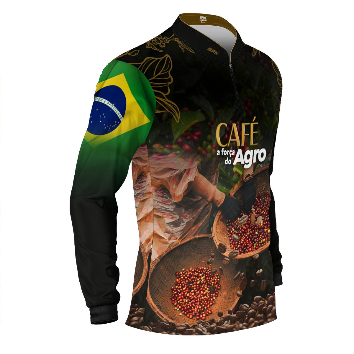 Camisa Agro Brk A Força do Agro Café com Proteção UV50+