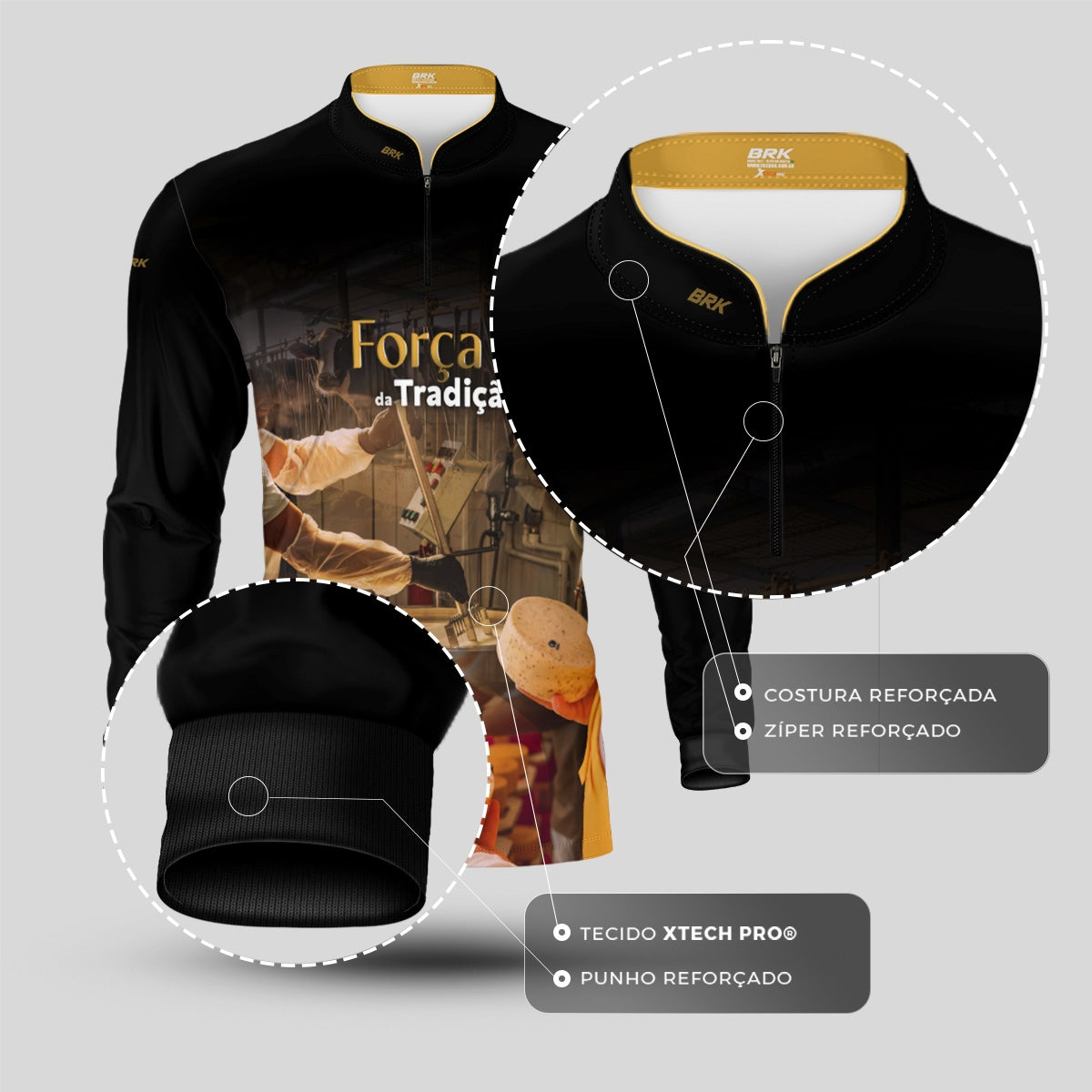 Camisa Agro Brk A Força da Tradição Produção de Queijo com Proteção UV50+