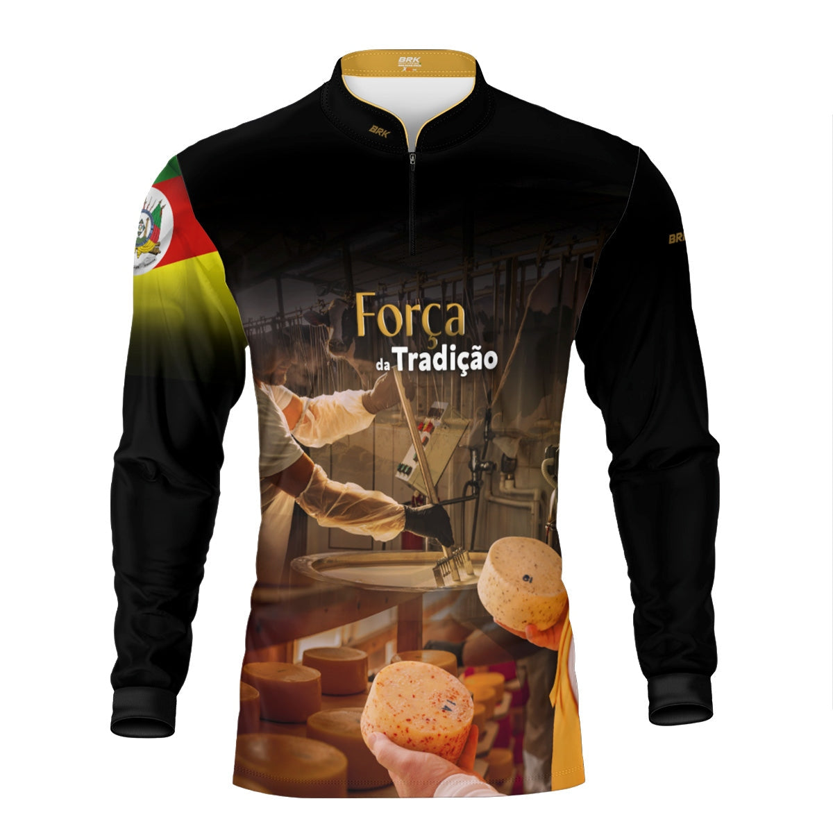 Camisa Agro Brk A Força da Tradição Produção de Queijo RS com Proteção UV50+