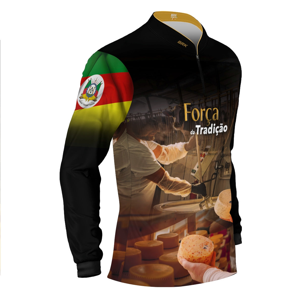 Camisa Agro Brk A Força da Tradição Produção de Queijo RS com Proteção UV50+