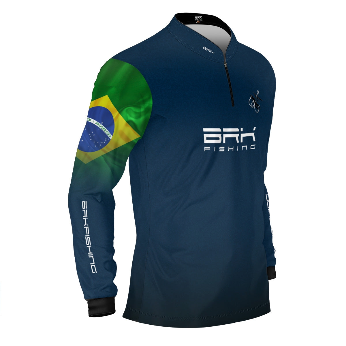 Camisa Brk Azul Bandeira do Brasil Garateia com Proteção UV50+