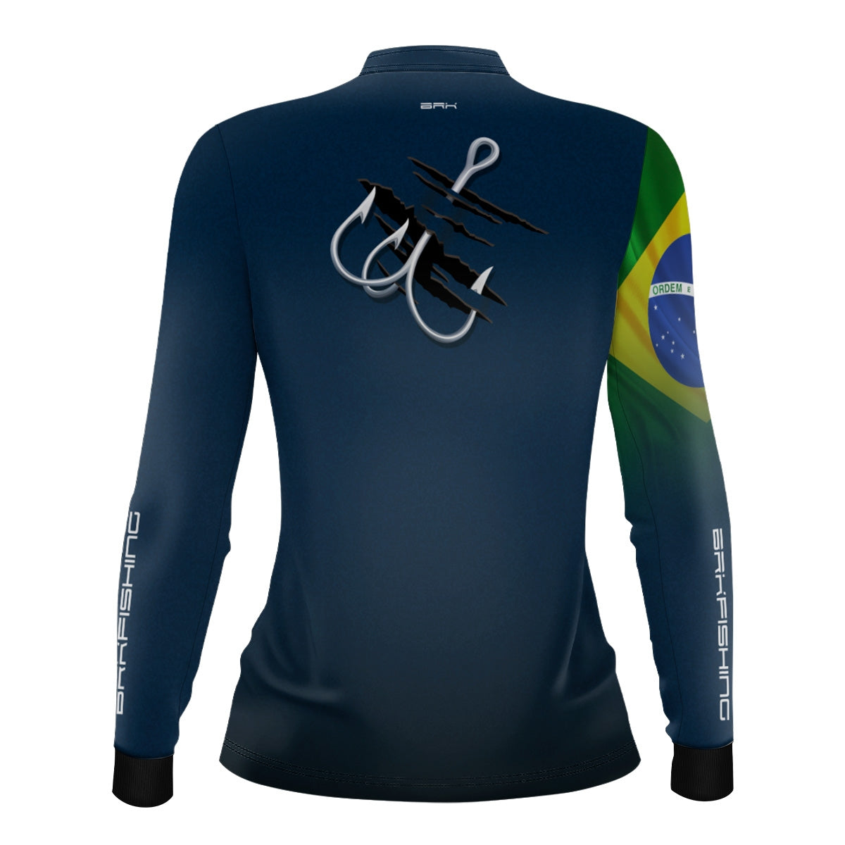 Camisa Feminina Brk Azul Bandeira do Brasil Garateia com Proteção UV50+