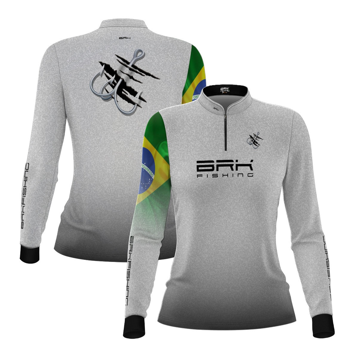 Camisa Feminina Brk Branca Bandeira do Brasil Garateia com Proteção UV50+