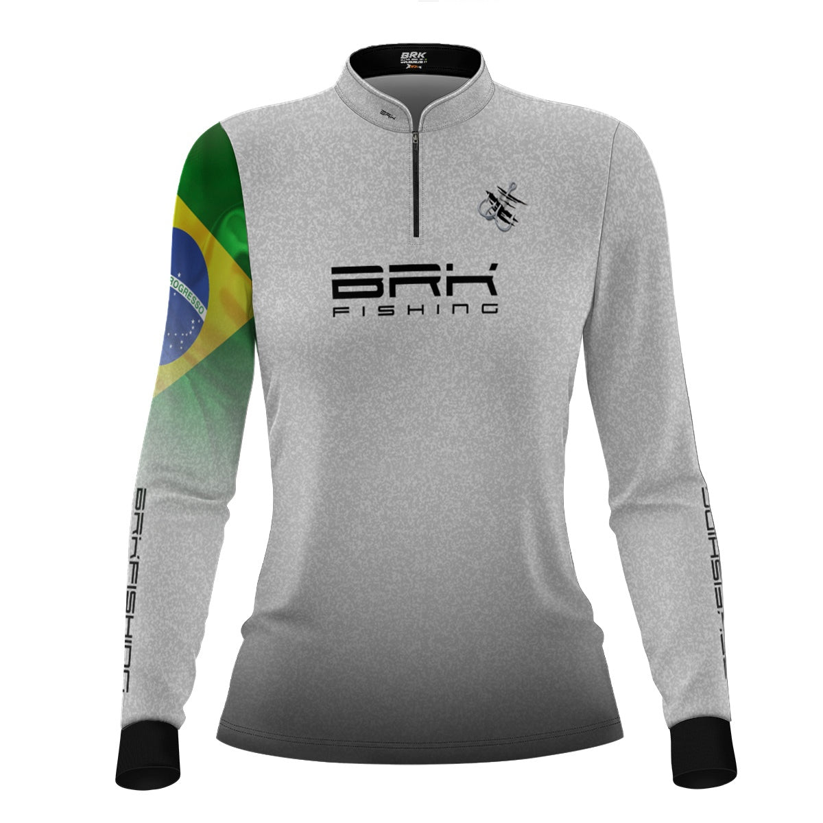 Camisa Feminina Brk Branca Bandeira do Brasil Garateia com Proteção UV50+
