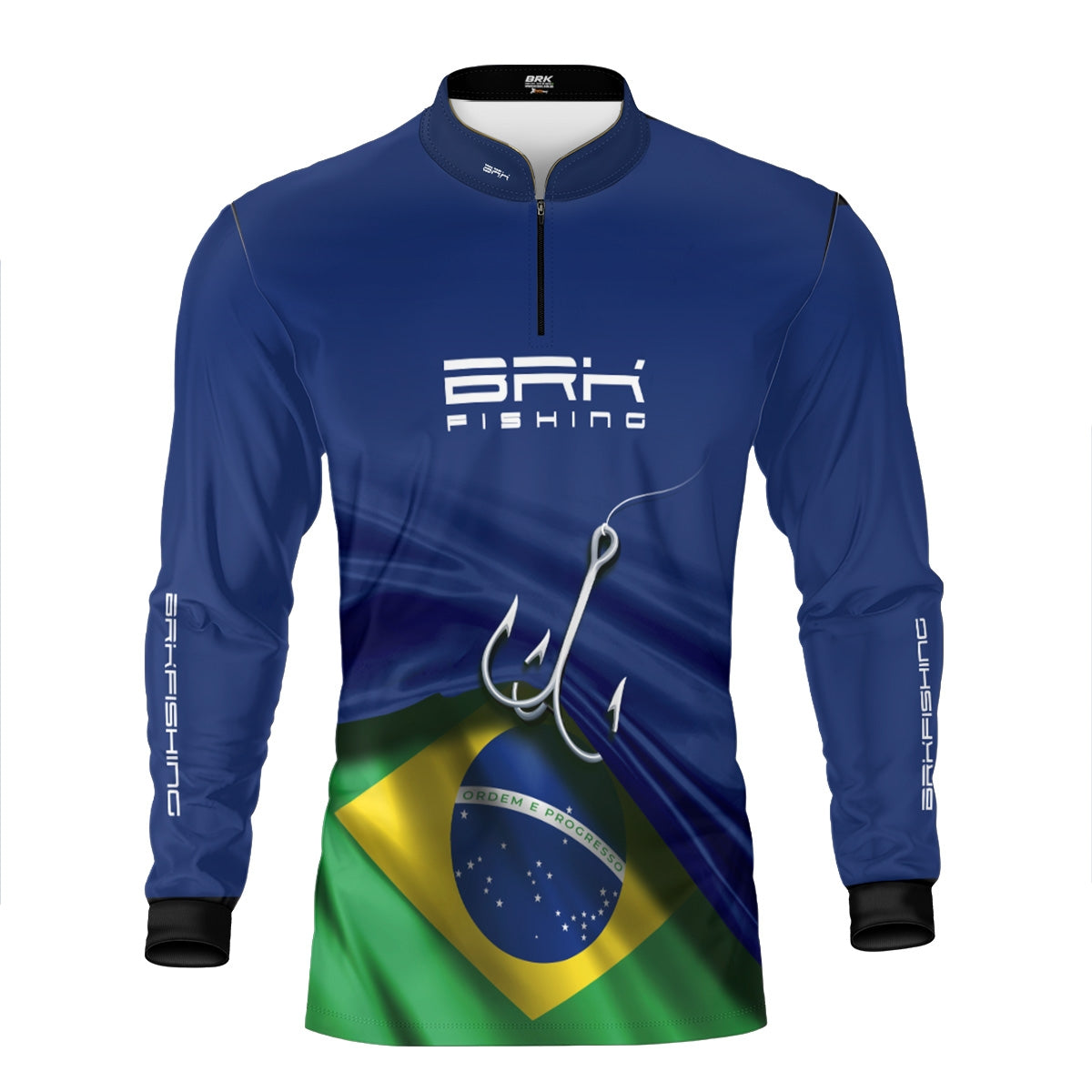 Camisa Brk Azul Bandeira do Brasil Garateia com Proteção UV50+