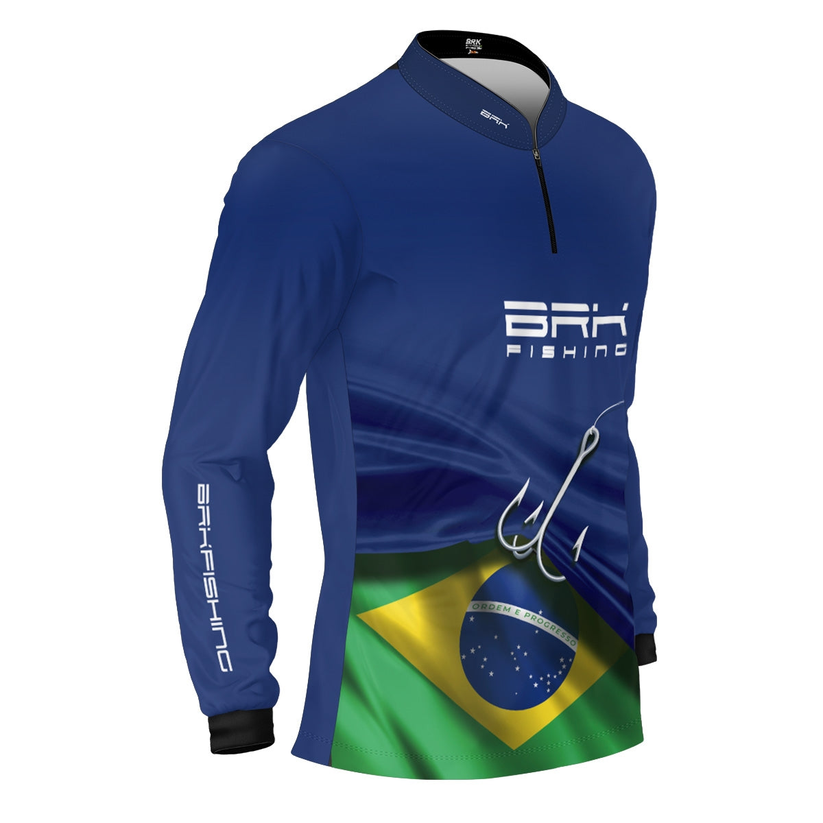 Camisa Brk Azul Bandeira do Brasil Garateia com Proteção UV50+